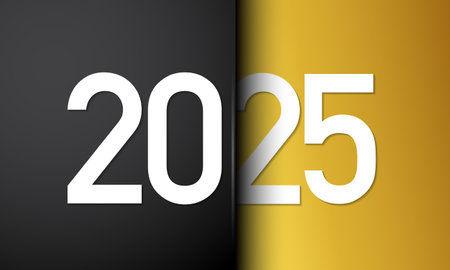 2025 Happy New Year Background Design. Banner, Poster, Greeting Card. Vector Illustration.のイラスト素材