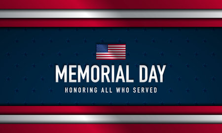 Memorial Day Background Design. Honoring All Who Served. Vector Illustration.のイラスト素材