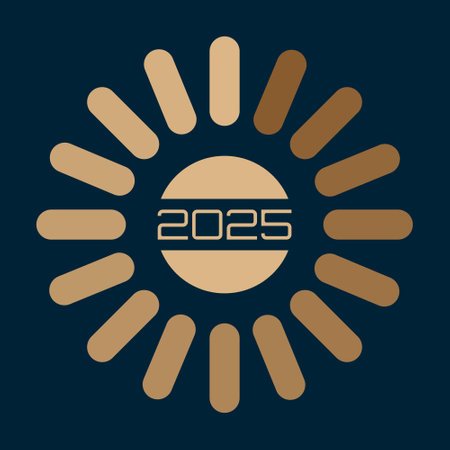 2025 Happy New Year Background Design. 2025 Text with Loading Concept. Vector Illustration.のイラスト素材