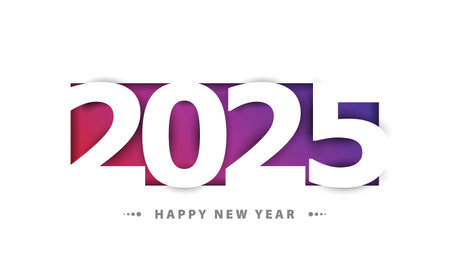 2025 Happy New Year Background Design. Greeting Card, Banner, Poster. Vector Illustration.のイラスト素材