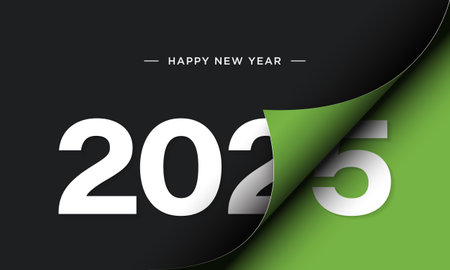 2025 Happy New Year Background Design. Greeting Card, Banner, Poster. Vector Illustration.のイラスト素材