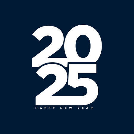 Simple and elegant 2025 new year eve holiday background design. Vector Illustration.のイラスト素材