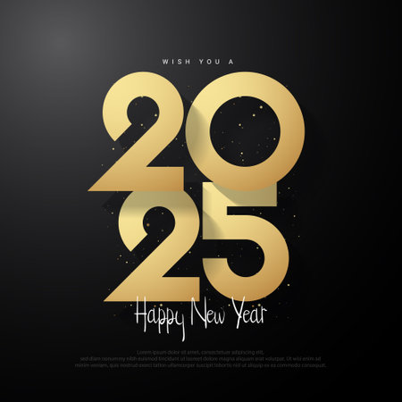 Happy new year 2025 design. Vector design for poster, banner, greeting and new year 2025 celebration.のイラスト素材