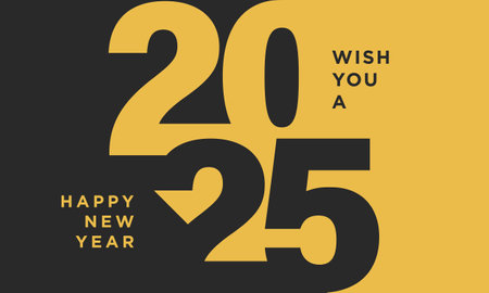 Happy new year 2025 design. Premium vector design for poster, banner, greeting and new year 2025 celebration.のイラスト素材