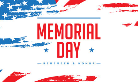 Memorial Day Background Design. Remember and Honor. Vector Illustration.のイラスト素材