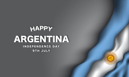 Argentina Independence Day Background Design. Banner, Poster, Greeting Card. Vector Illustration.のイラスト素材