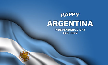 Argentina Independence Day Background Design. Banner, Poster, Greeting Card. Vector Illustration.のイラスト素材