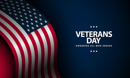 Veterans Day Celebration Background Design for Banner, Poster, Greeting Card. Vector Illustration.のイラスト素材
