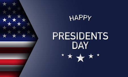 Presidents Day Greeting Card with USA Flag on the background. Vector Illustrationのイラスト素材