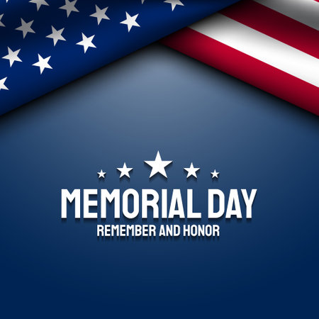 Greeting Card or Poster Design for Memorial Day in United States of America. Vector Illustration.のイラスト素材