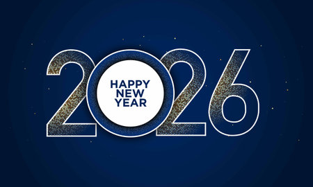 2026 Happy New Year Background Design. Greeting Card, Banner, Poster. Vector Illustration.のイラスト素材