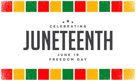 Juneteenth Freedom Day Background Design. Banner, Poster, Greeting Card. Vector Illustration.のイラスト素材
