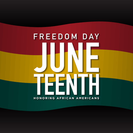 Juneteenth Freedom Day Background Design. Banner, Poster, Greeting Card. Vector Illustration.のイラスト素材