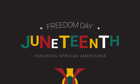 Juneteenth Freedom Day Background Design. Banner, Poster, Greeting Card. Vector Illustration.のイラスト素材