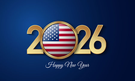 2026 Happy New Year Background Design. Greeting Card, Banner, Poster. Vector Illustration.のイラスト素材