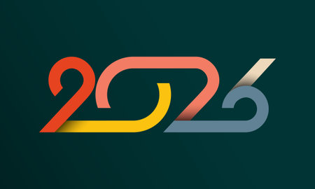 2026 Happy New Year Celebration Design. Greeting Card, Banner, Poster. Vector Illustration.のイラスト素材