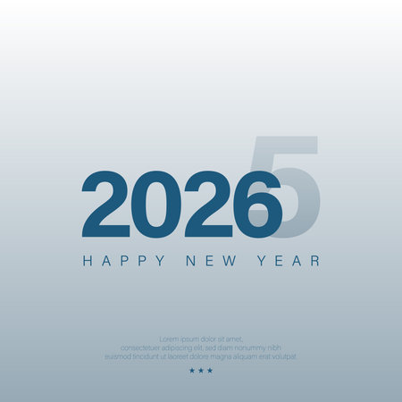 Simple and Elegant 2026 Happy New Year Background Design. Brochure, Greeting Card, Banner, Poster. Vector Illustration.のイラスト素材