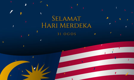 Malaysia Independence Day Background Design. Translation :  Happy Independence Day. August 31.のイラスト素材