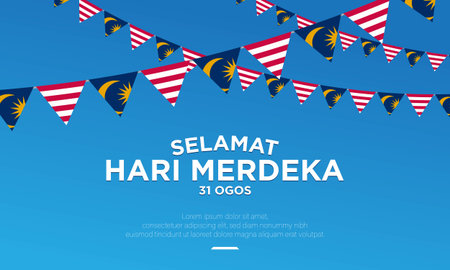 Malaysia Independence Day Background Design. Translation :  Happy Independence Day. August 31.のイラスト素材