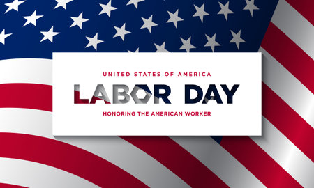 Happy labor day in United States of America background design. Vector illustrationのイラスト素材