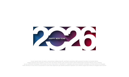 2026 Happy New Year Design for Greeting Card, Banner or Poster. Vector Illustration.のイラスト素材