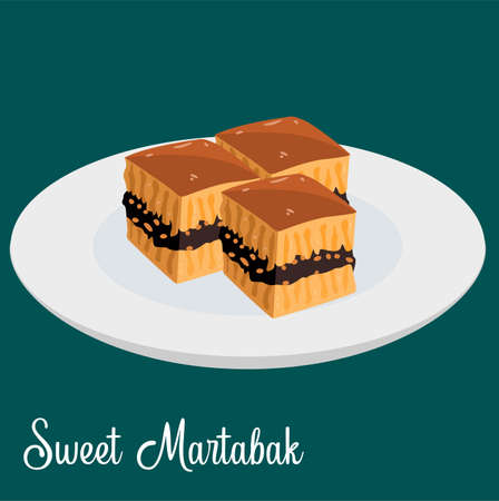 Sweet Martabak Indonesian Food Vector Design Illustration 04のイラスト素材