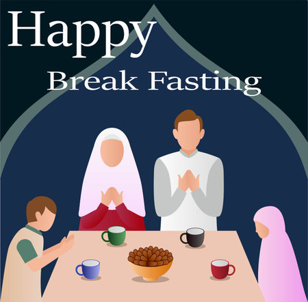 âHappy Break Fastingâ Ramadhan Background vector design illustrationのイラスト素材