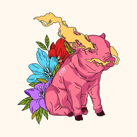 Pig With Poison Will Destroyのイラスト素材