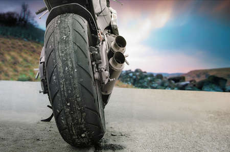 Motorbike at sunset