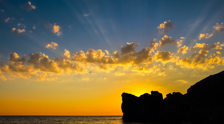 Sunset on the Black Sea in Sevastopolの写真素材