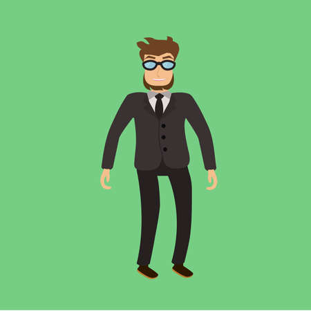 Bearded man with glasses and a suitのイラスト素材