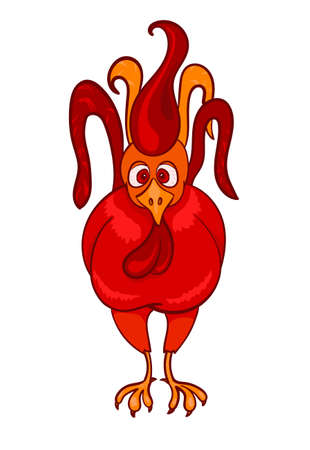 Illustration of Red Rooster, symbol of 2017 on the Chinese calendarのイラスト素材