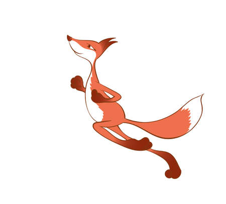 Running red foxのイラスト素材