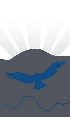 Vector abstract flat illustration. Gray and blue and white picture.のイラスト素材