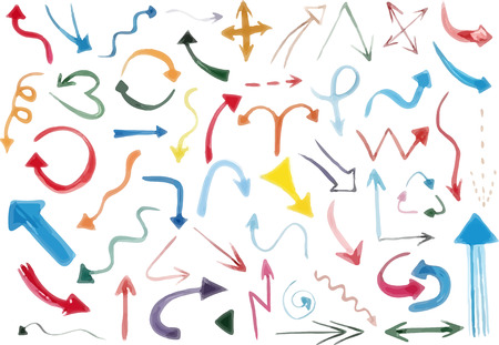 Set of watercolor arrowsのイラスト素材