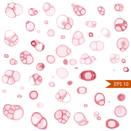 Vector set of round wine stains. Various wine traces isolated on white background.のイラスト素材