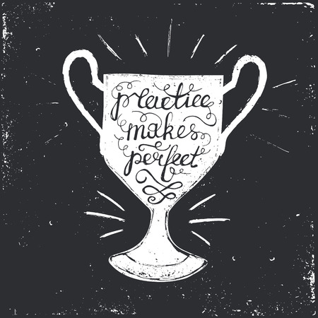 Hand drawn typography poster. Conceptual handwritten phrase. Practice ...