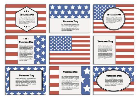Veterans day. Poster, Brochure, Flyer design vector template, business card.のイラスト素材