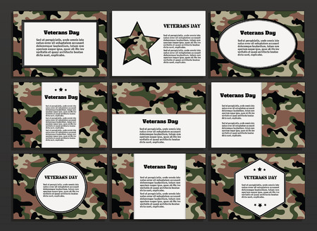 Veterans day. Poster, Brochure, Flyer design vector template, business card.のイラスト素材