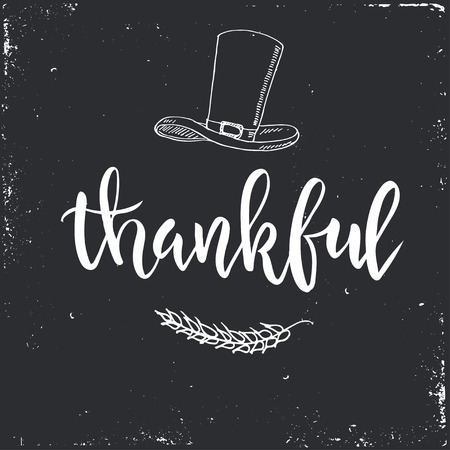 Thanksgiving day vintage gift tags and cards. Handwritten lettering. Hand drawn design elements. Printable itemsのイラスト素材