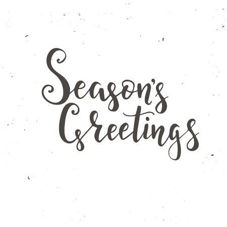 Merry Christmas and Happy New Year vintage cards with calligraphy. Handwritten lettering. Hand drawn design elements for greeting card, banner, poster. Vector illustrationのイラスト素材