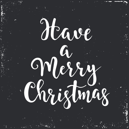 Merry Christmas and Happy New Year vintage cards with calligraphy. Handwritten lettering. Hand drawn design elements for greeting card, banner, poster. Vector illustrationのイラスト素材