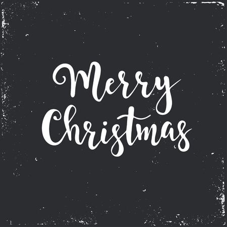 Merry Christmas and Happy New Year vintage cards with calligraphy. Handwritten lettering. Hand drawn design elements for greeting card, banner, poster. Vector illustrationのイラスト素材