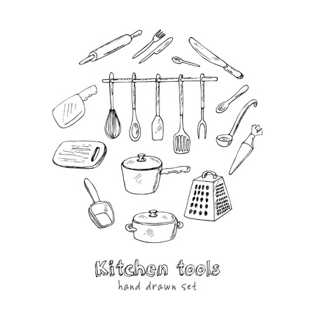 Doodle Kitchen tool collection - vector illustrationの写真素材