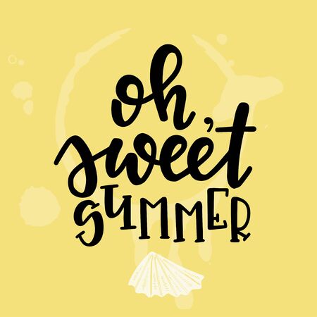 Summer lettering ypographic design. Vector illustration.のイラスト素材