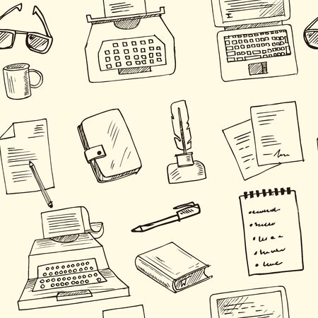 Copywriting doodle seamless pattern vector isolated objectsのイラスト素材