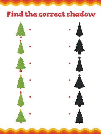 Toddler education games. Preschool or kindergarten Christmas worksheet. Vector illustration. Vector illustrationのイラスト素材
