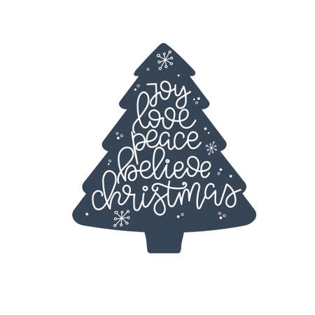 Christmas Vector lettering, motivational quote. Vector illustrationのイラスト素材
