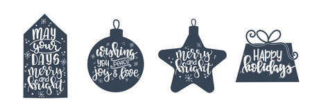 Christmas Vector lettering, motivational quote. Vector illustrationのイラスト素材