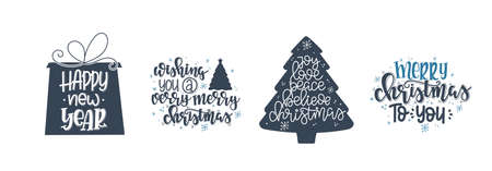 Christmas Vector lettering, motivational quote. Vector illustrationのイラスト素材